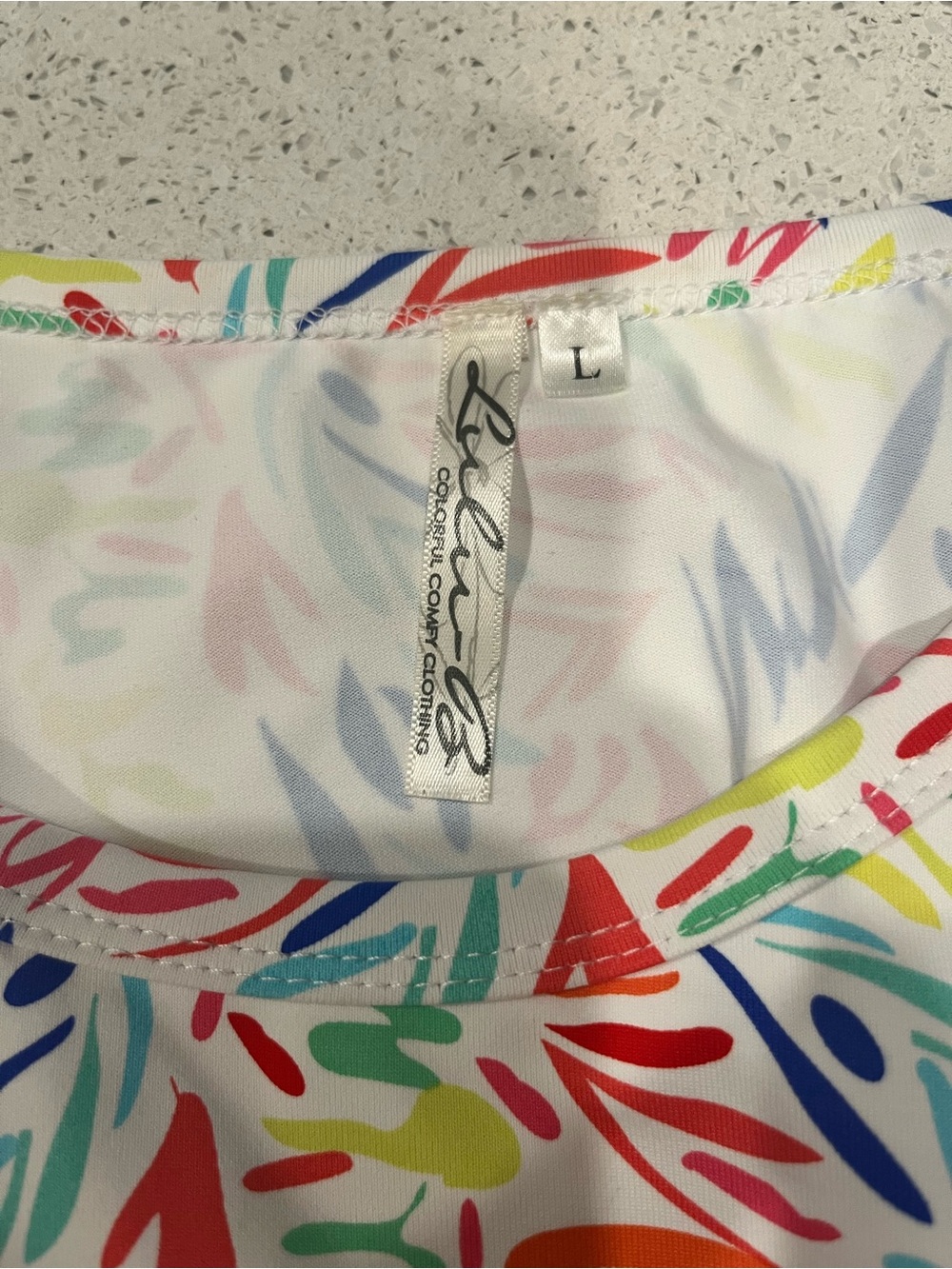 Lulu B dress. White/ multi color. Large